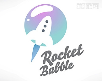 Rocket Bubble火箭logo设计