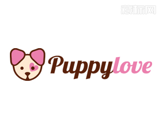 puppy love宠物服装商店logo图片