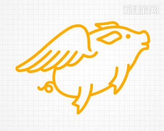 会飞的猪logo设计