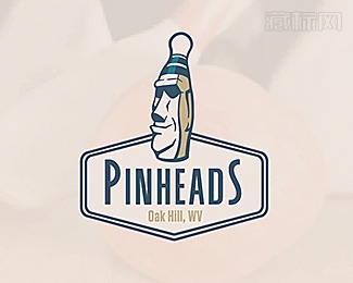 Pinheads Bowling笨蛋保龄球logo设计