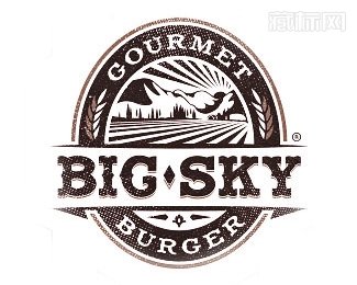 Big Sky Burger汉堡标志设计
