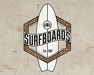 AWA SurfBoard冲浪板logo设计