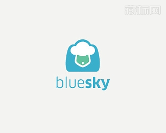 BlueSky蓝色天空标志设计