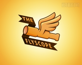 THE FLYSCOPE带翅膀的望远镜logo设计
