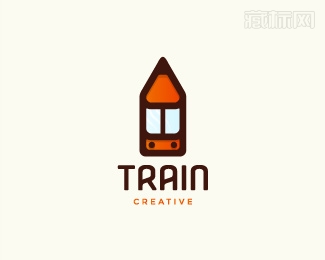 Train Creative铅笔标志设计