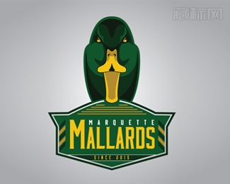 Marquette Mallards绿头鸭logo设计