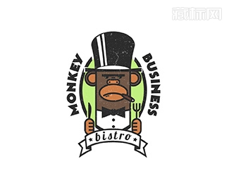 Monkey Business Bistro猴子酒馆标志设计