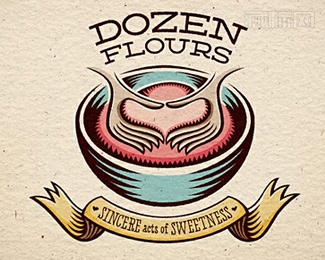 Dozen Flours揉粉logo设计