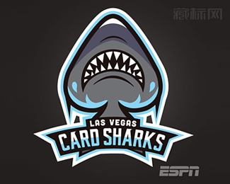 LAS VEGAS CARDSHARKS拉斯维加斯鲨鱼logo设计