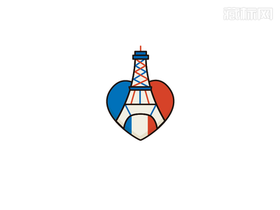 埃菲尔铁塔桃心logo图片