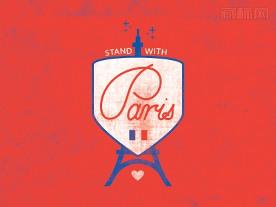stand with paris标志