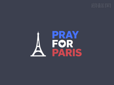 pray for paris爱心标志