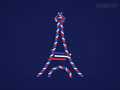 绳子与埃尔菲铁塔logo设计