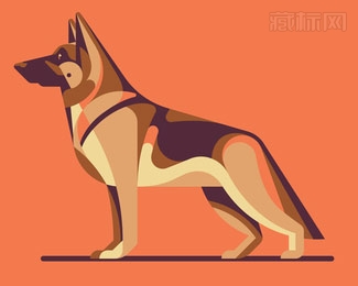 German Shepherd德国牧羊犬logo设计