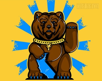 Lucky Cali Bear Final招财熊logo设计
