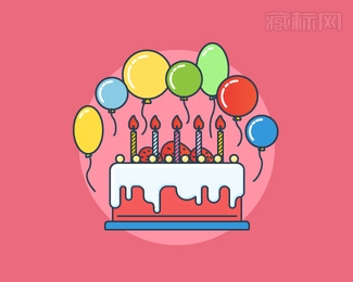 Birthday cake生日蛋糕logo图片