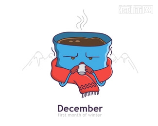 December咖啡logo设计