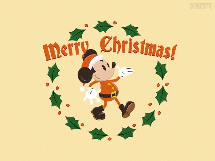 mickey米奇圣诞节logo设计