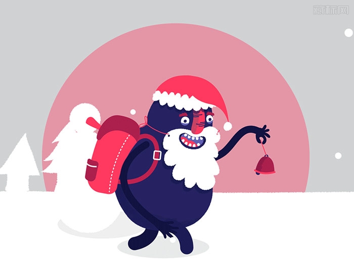 kerstgroet lienke行走的圣诞老人logo图片