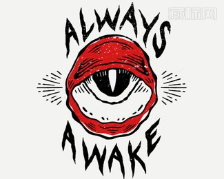  Always Awake眼球标志设计