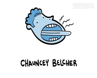 Chauncey Belcher张开嘴的小男孩logo设计