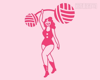 Knit Circus Strongwoman女子举重运动员logo