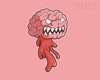 Brainy Monster脑子标志设计