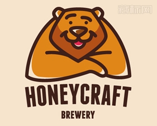 Honeycraft维尼熊卡通logo设计