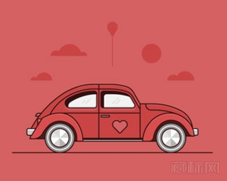 Love Bug恋爱汽车标志设计