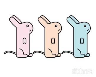 Rat兔子logo设计