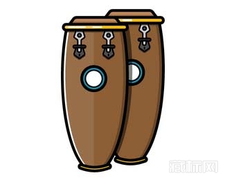 Conga Drums卡通鼓logo设计