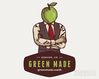 GreenMade水果男人logo设计