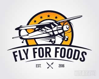 Fly for food食品飞机logo设计