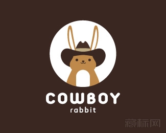 cowboy rabbit卡通兔子logo设计