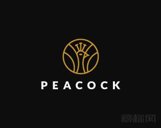 Peacock孔雀logo设计