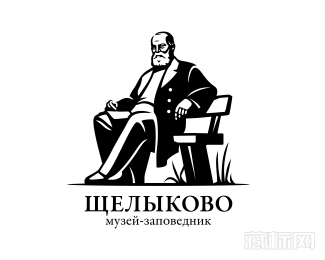 Shchelykovo坐着的男人logo设计