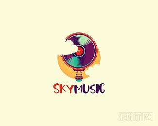 SkyMusic天空音乐logo设计