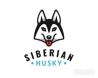 Siberian Husky哈士奇头像logo设计