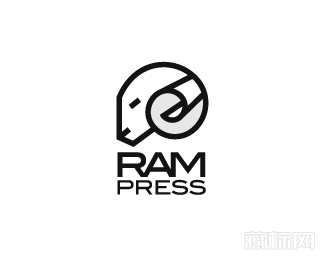 Ram Press羊头logo设计