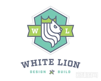 White Lion六边形狮子logo设计