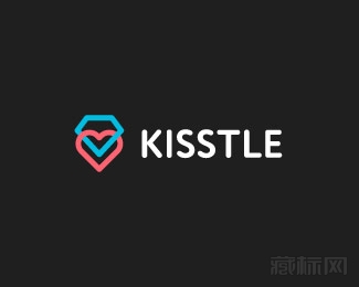 Kisstle桃心标志设计