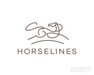 HORSELINES线条描绘的马logo设计
