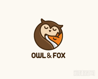 Owl and Fox狐狸和猫头鹰logo设计欣赏