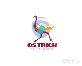 ostrich courier鸵鸟logo设计