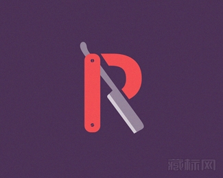 Razor letter理发店标志设计