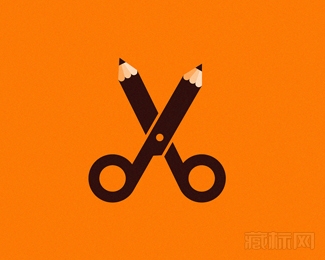 art atelier剪刀铅笔logo设计