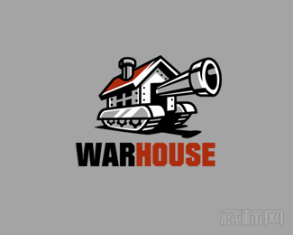 WarHouse房子坦克logo设计