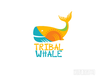 tribal whale鲸鱼部落标志设计
