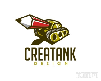 CreaTank铅笔坦克标志设计