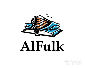 ArkBook轮船书本logo设计